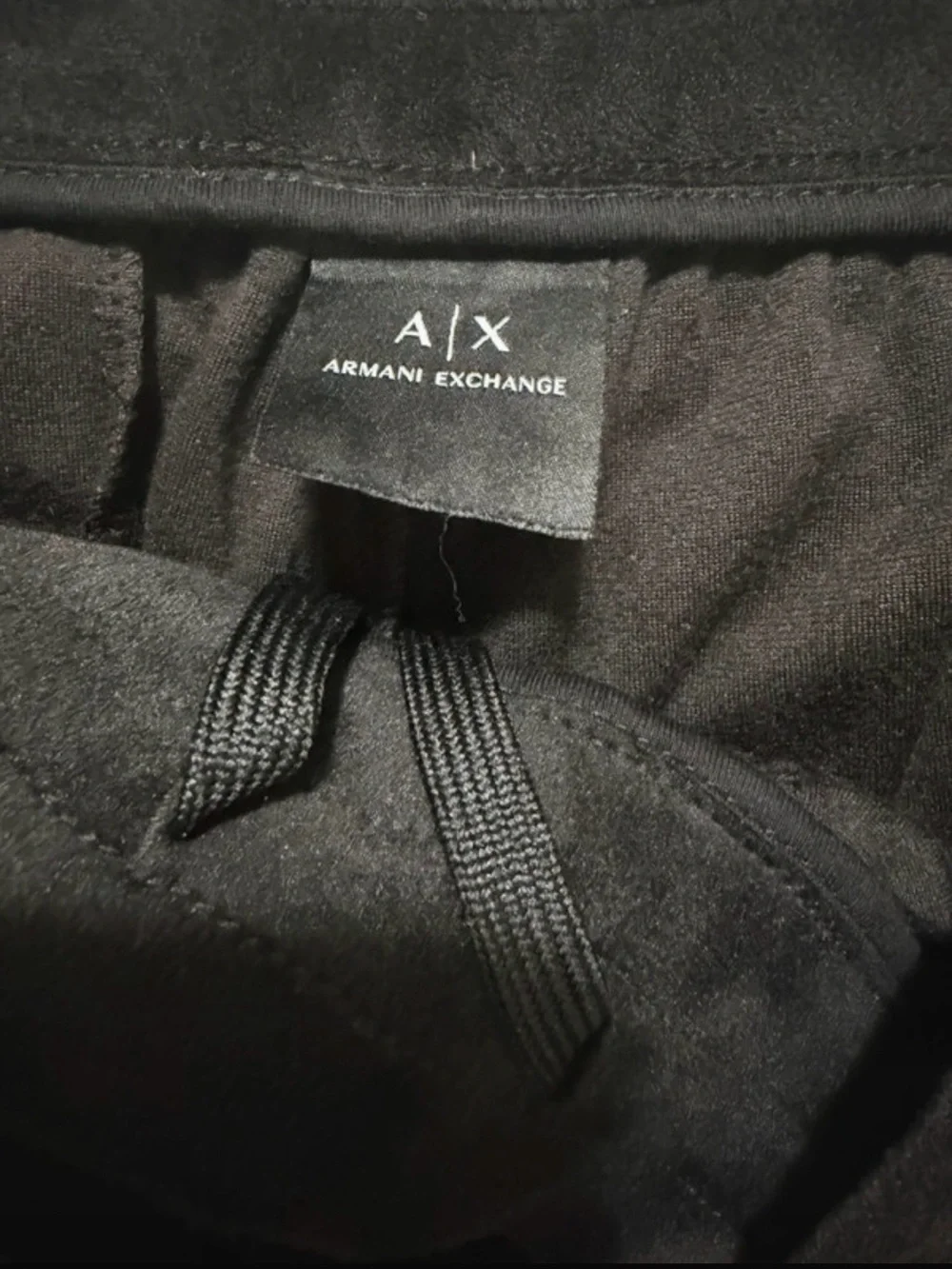 Armani Exchange Black Velour Jogger Pants